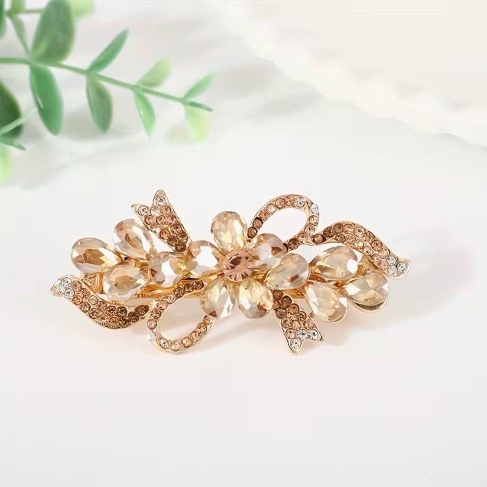 Rhinestone Embellished Barrette Hair Clip Barrette Gorgeous New Modern